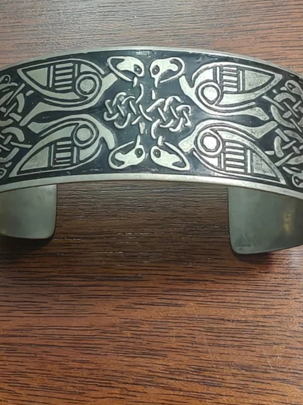 Vintage Handmade Irish Celtic Bird Cuff Bracelet